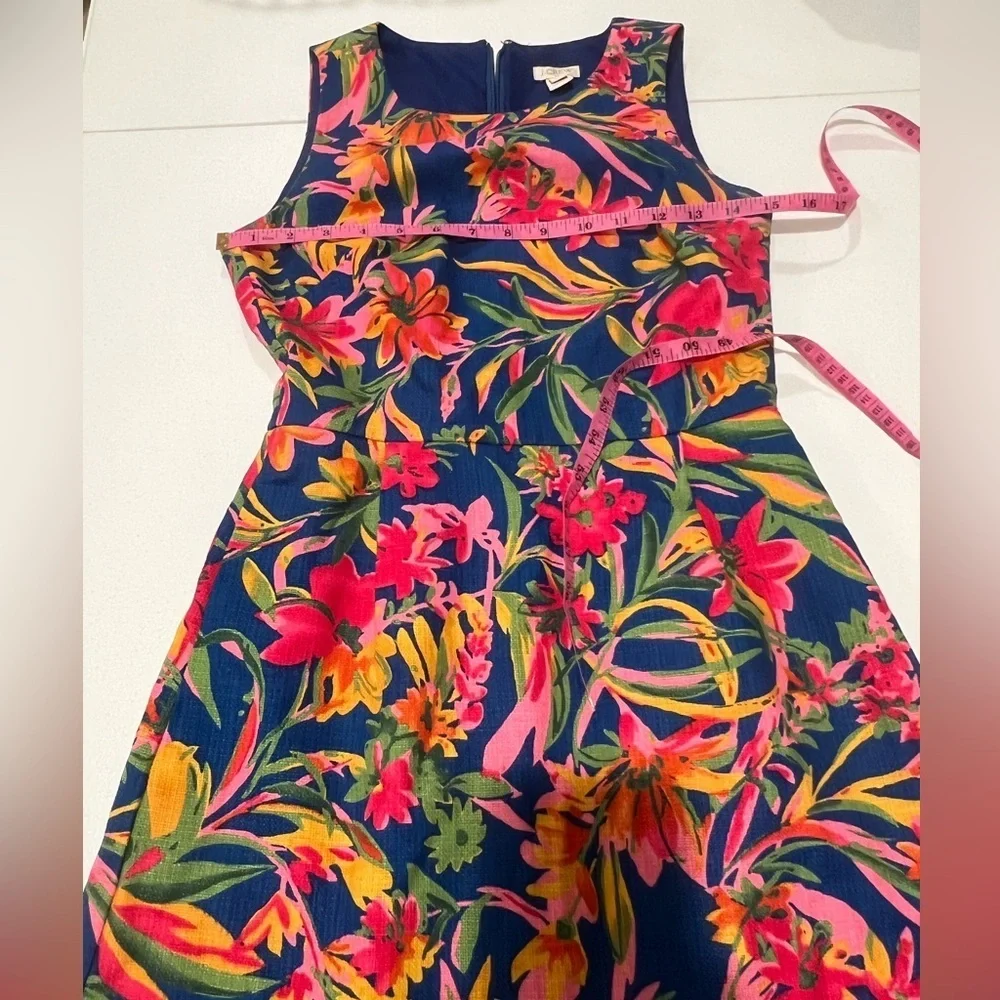 J Crew Tropical Floral Print 100% Cotton Dress Women's Size 0 petite